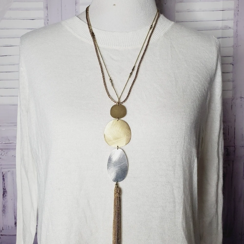 BRIXON IVY‎ SIZE S IVORY WHITE SWEATER SEQUINS TOP #0011 - Picture 2 of 11